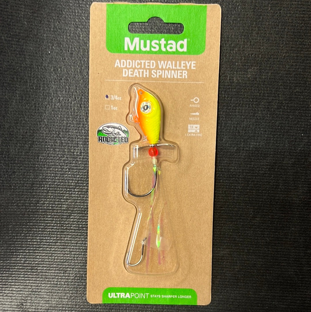 Addicted Walleye Death Spinner 3/4oz Orange Chartreuse