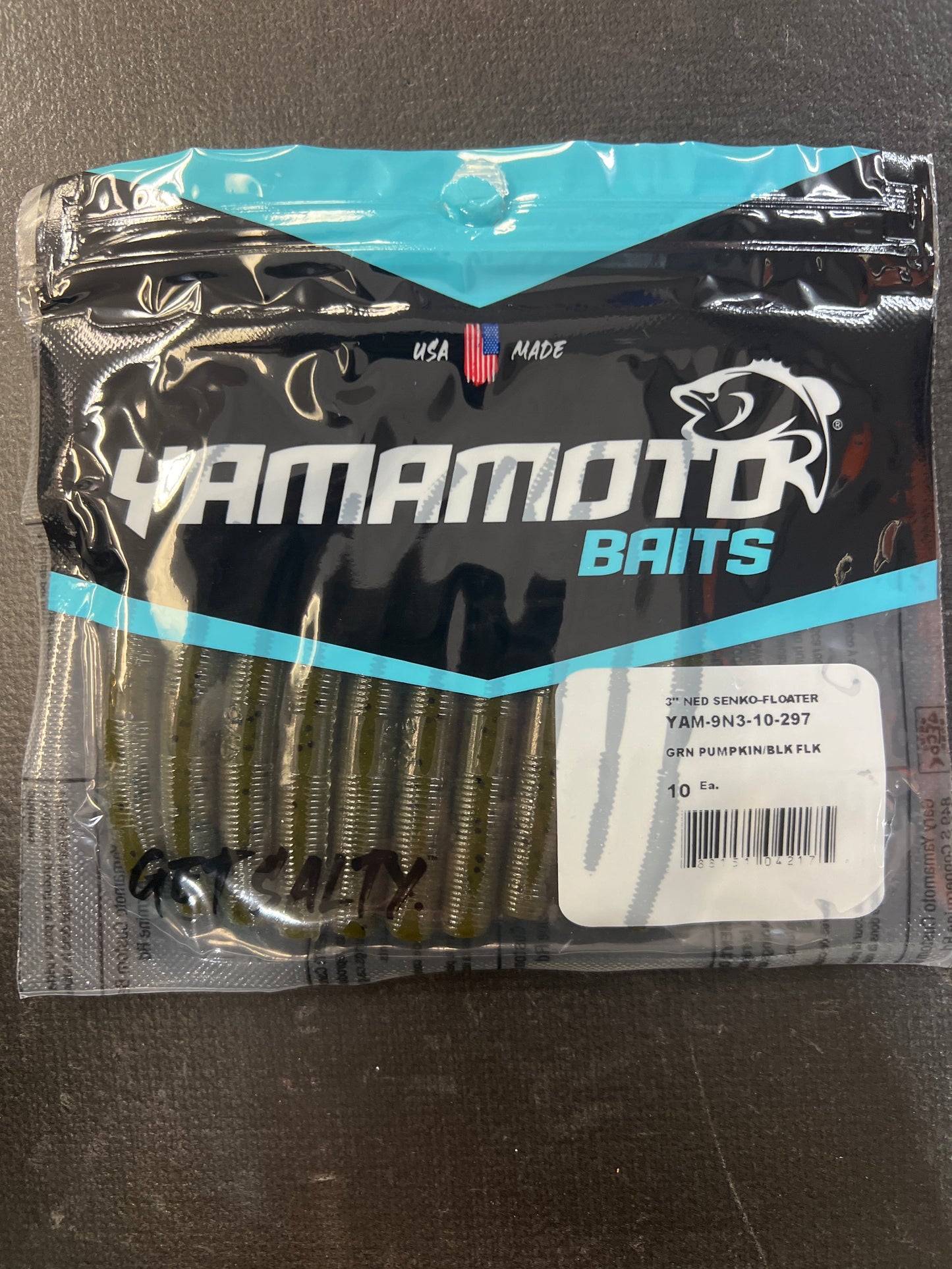 Yamamoto Baits 3" Ned Seko- Floater Green Pumpkin Black Flake