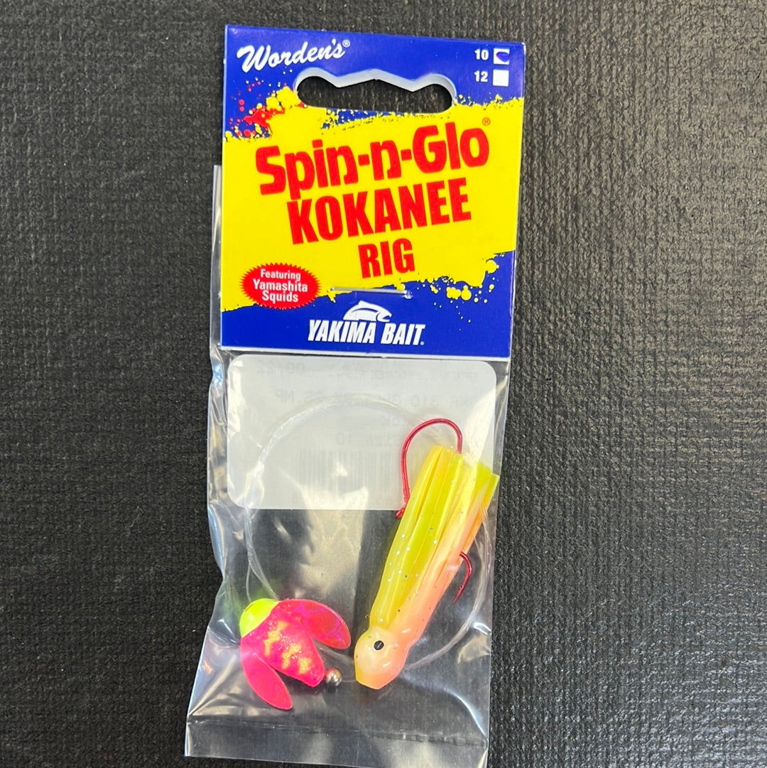 Worden's Spin-in-glow Kokanee Rig Chartreuse Glitter Tiger Chum Stick