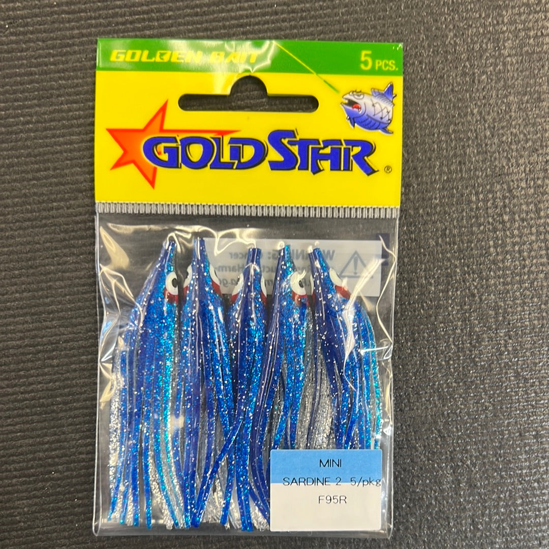 Gold Star Mini Squid 2.5" Blue/ Silver