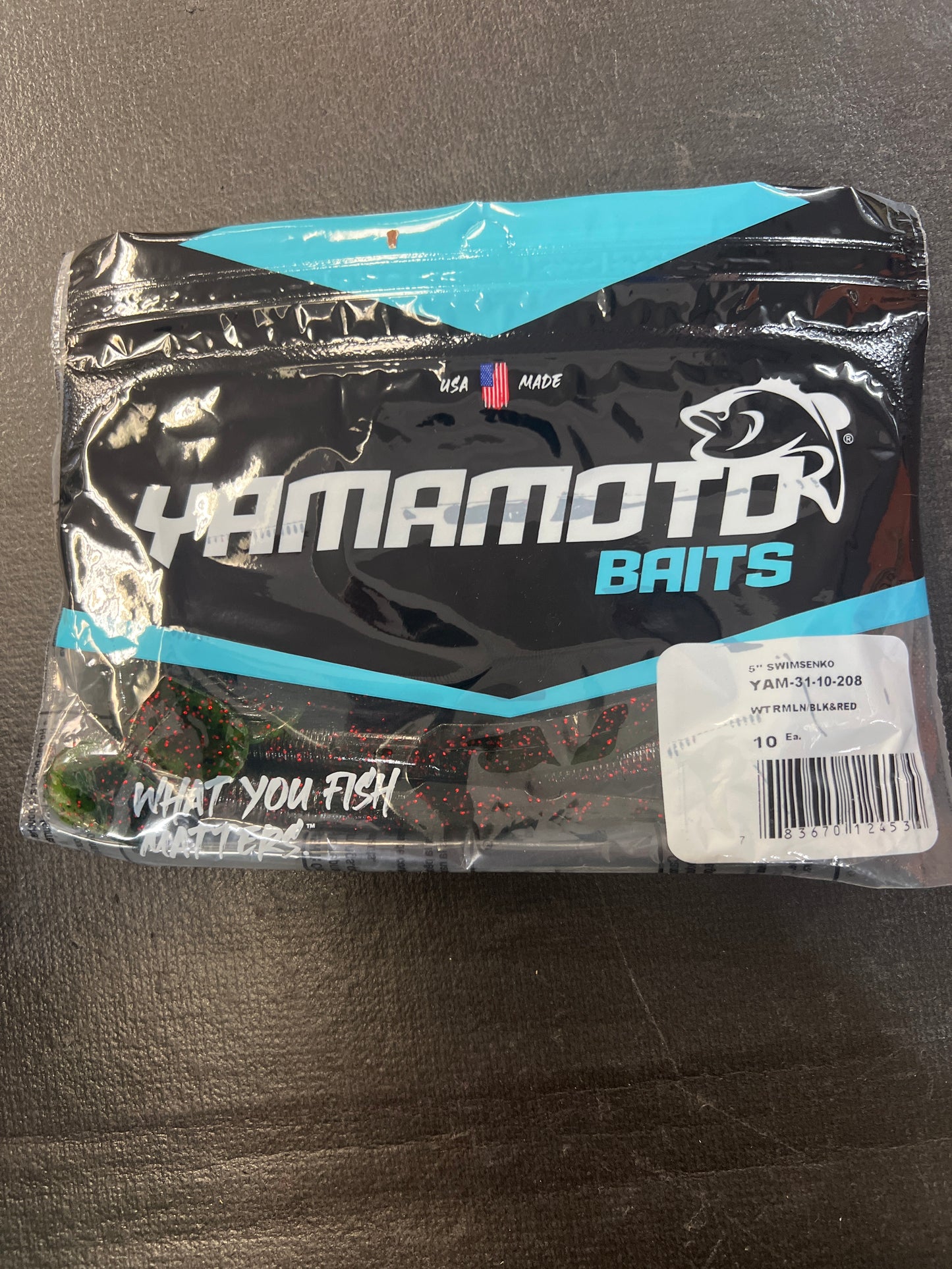 Yamamoto Baits 5" Swimsenko Watermelon Black & Red Flake