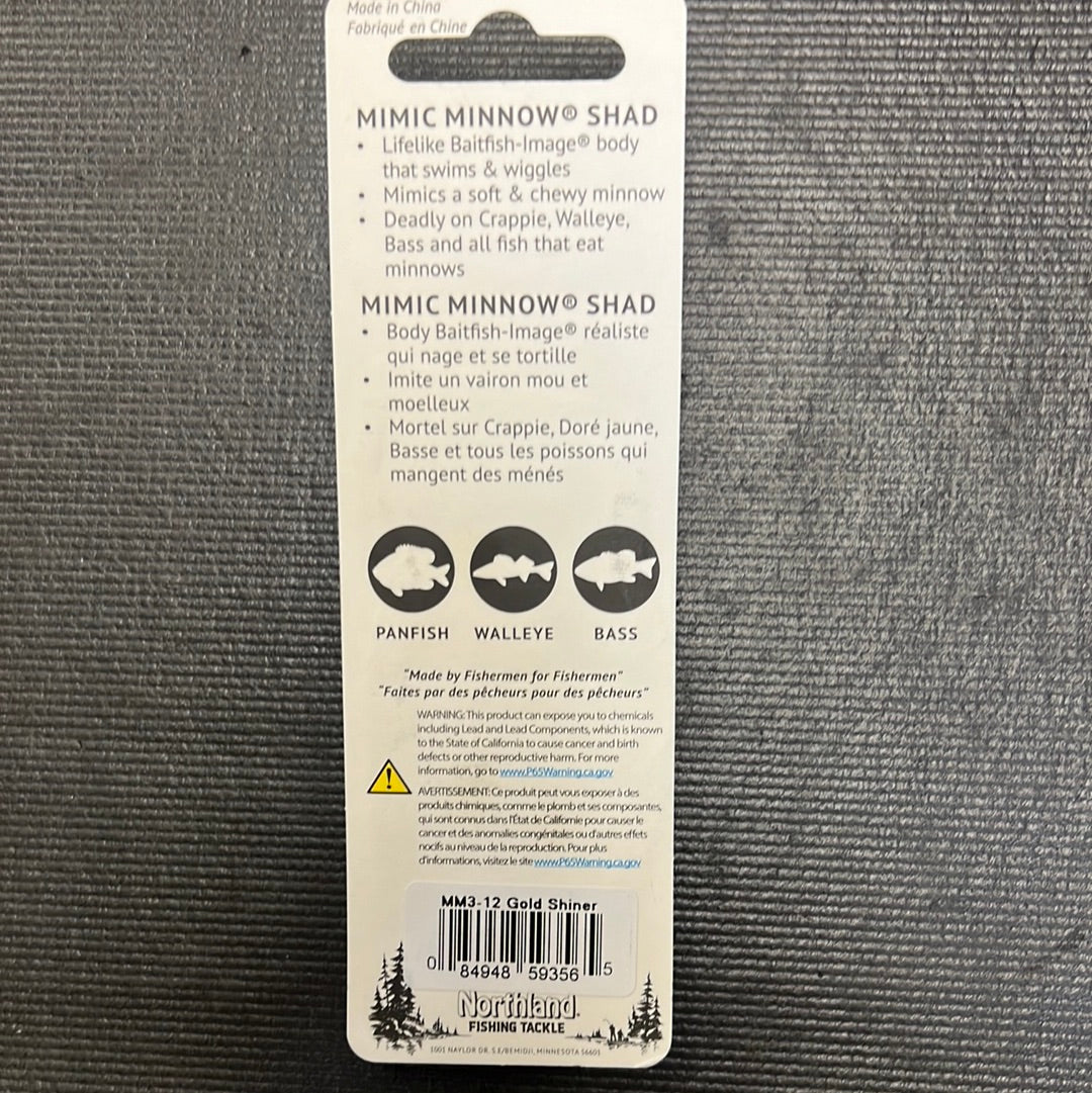 Mimic Minnow Shad 1/8oz Gold Shiner