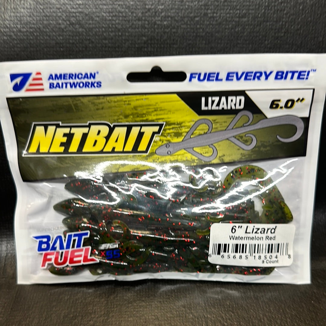 NetBait 6” lizard watermelon red
