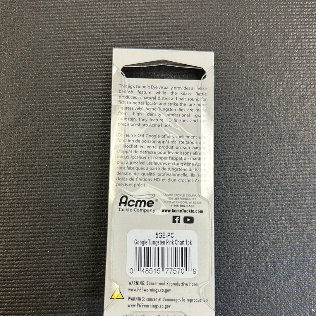 Acme google eye tungsten pink/chart