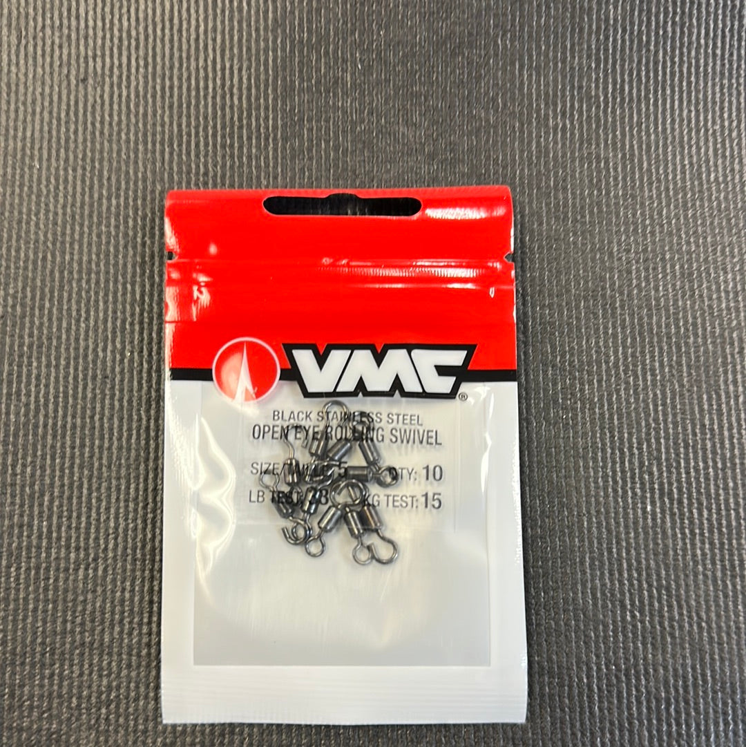 VMC open eye rolling swivels size 5