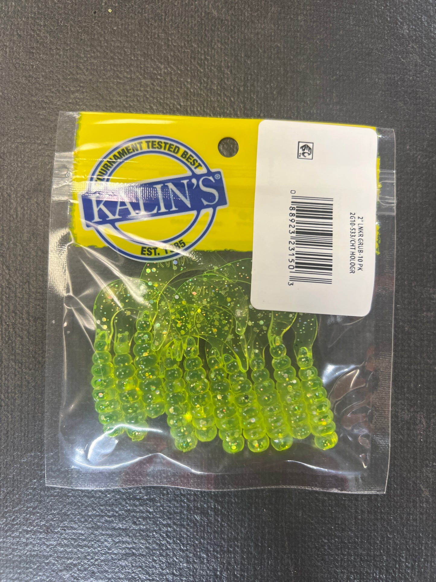 Kalin's Grub 2" Chartreuse Hologram