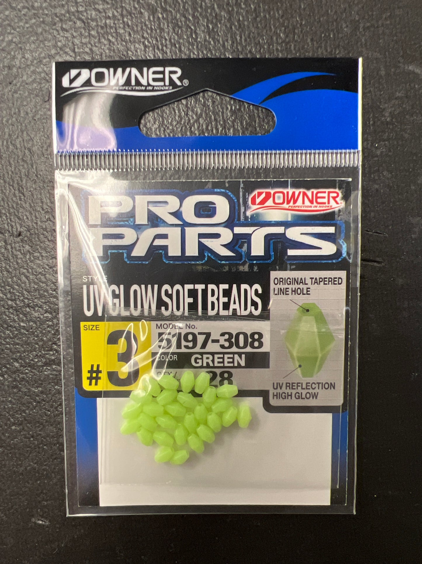 Owner UV Glow Soft Beads size #3