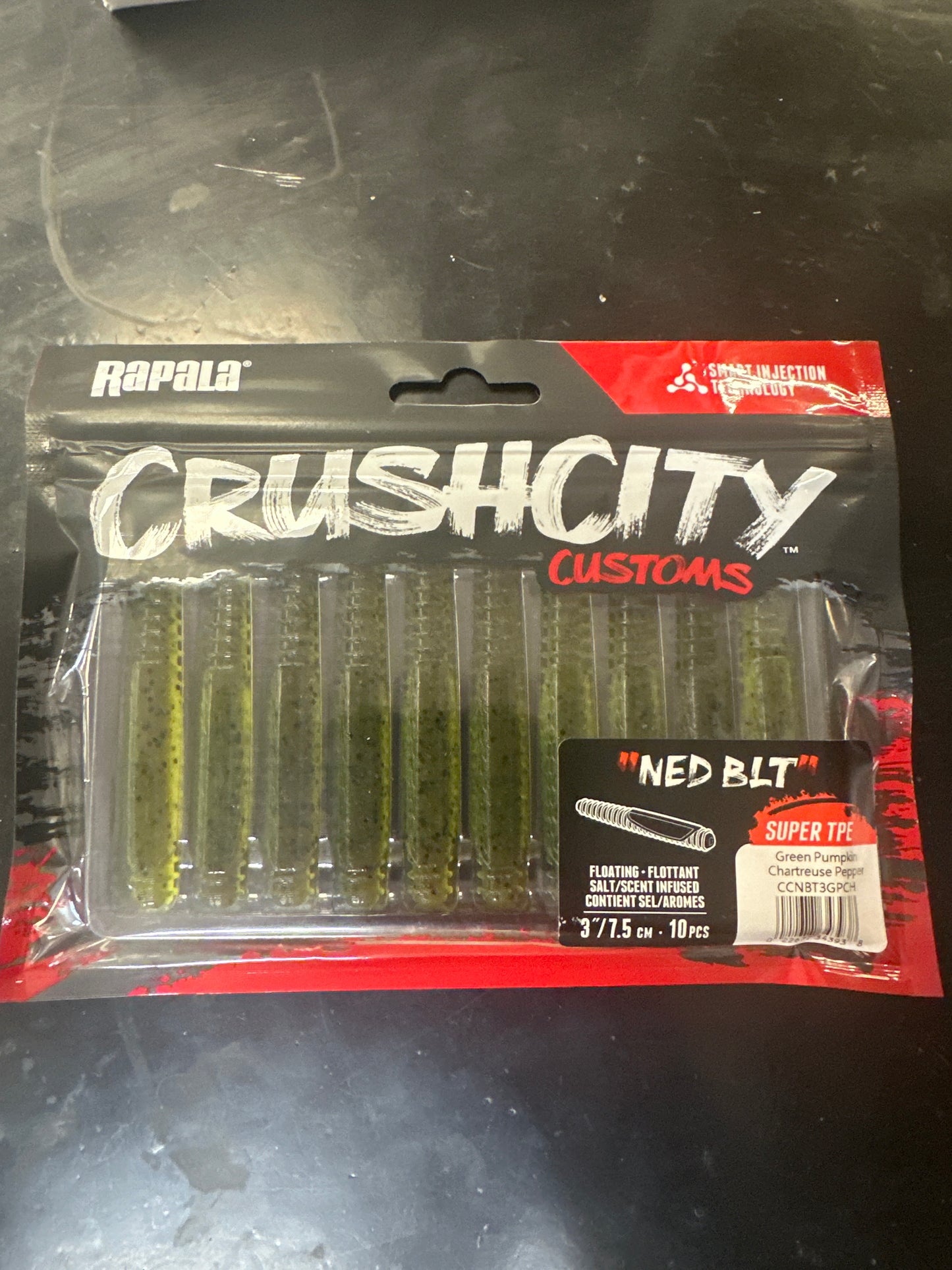 Rapala crush city ned bait chartreuse green pumpkin