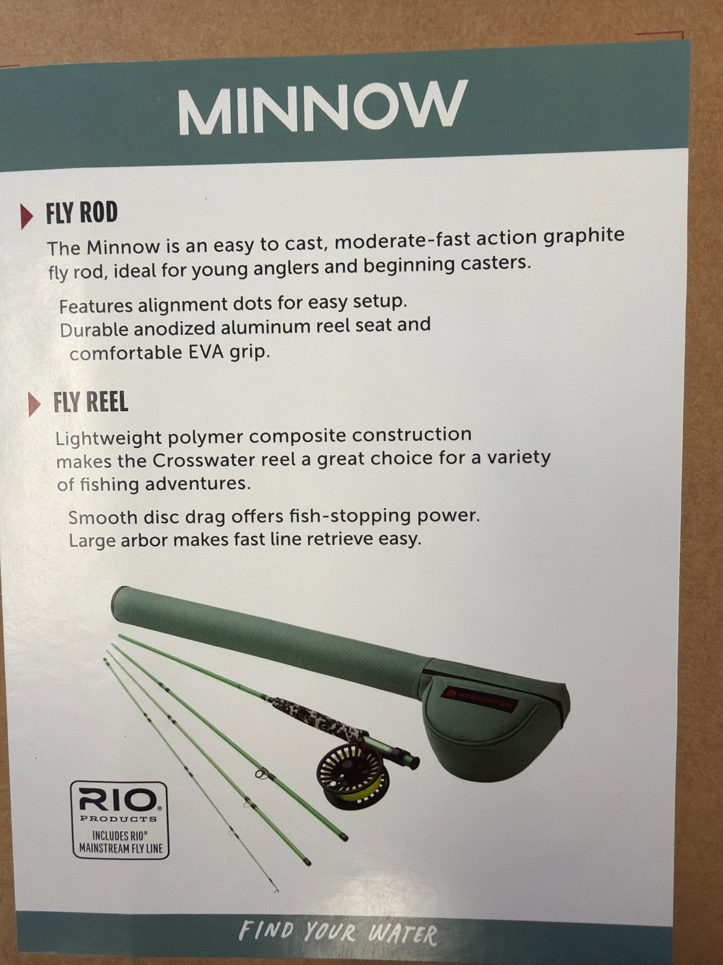 Redington 8' 5WT four piece fly rod combo rod and reel