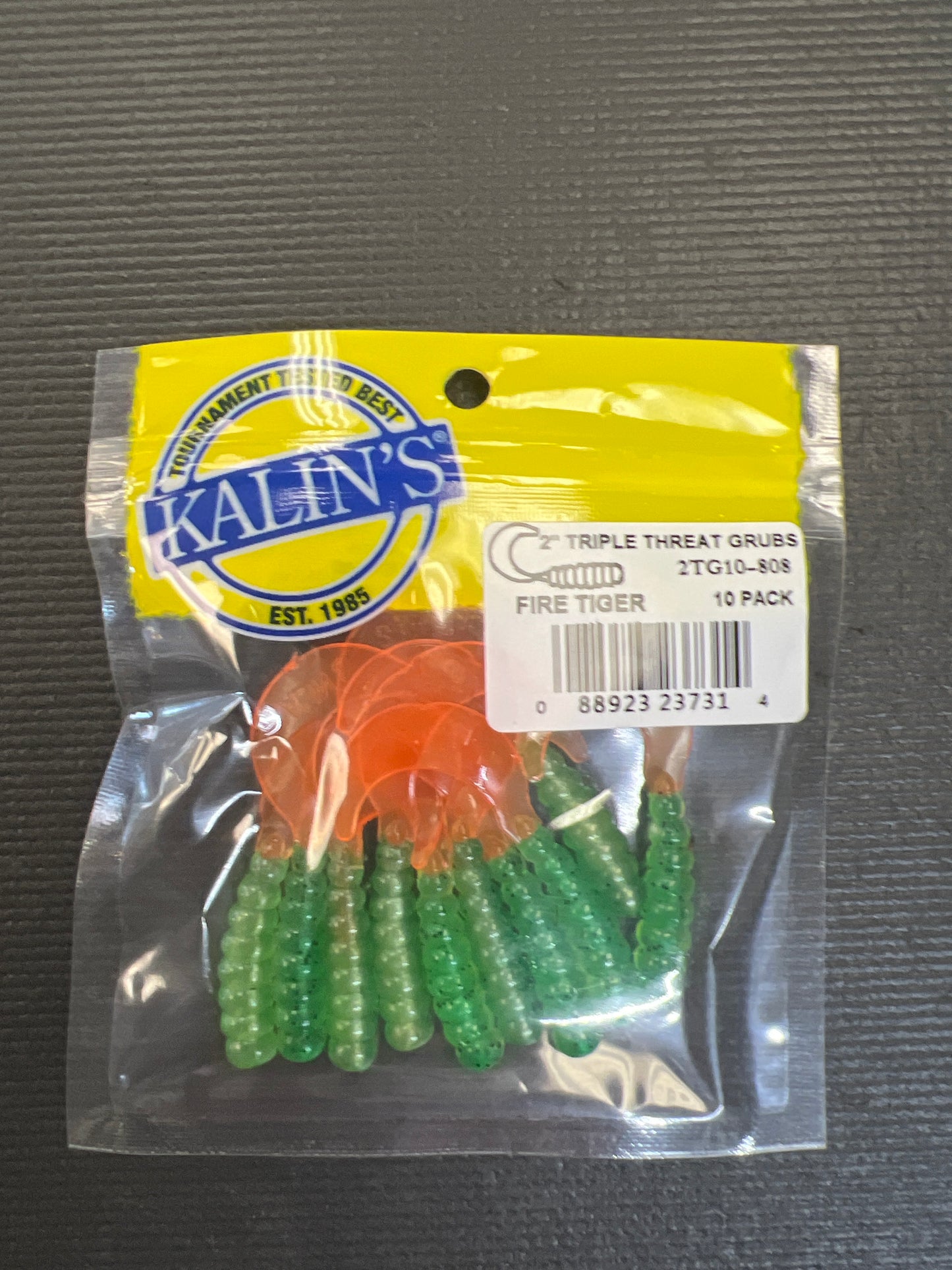 Kalin's Triple Threat Grubs 2" Fire Tiger
