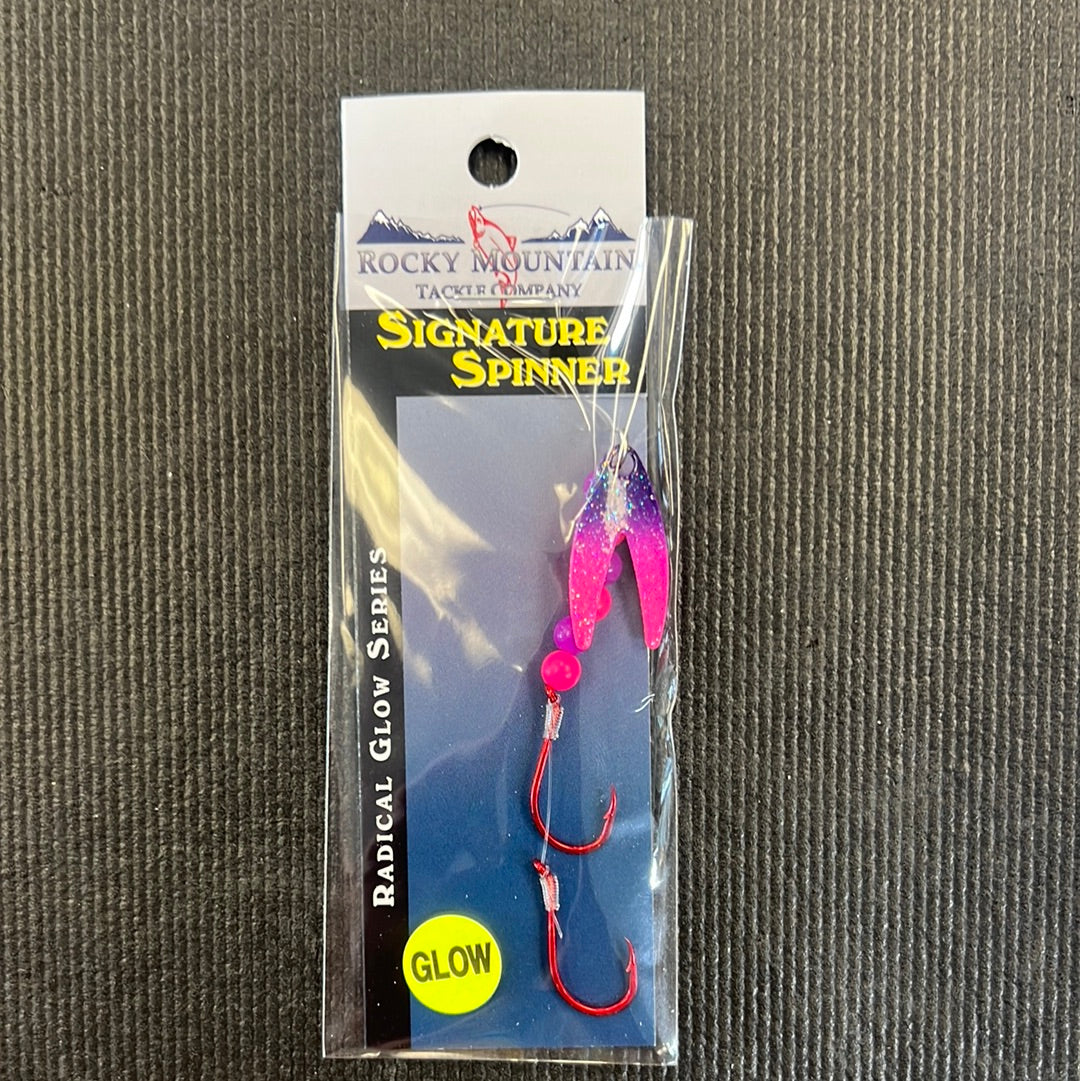 Rocky Mountain Tackle 1.5" Rigged Radical Glow Crystal Purple-N-Pink
