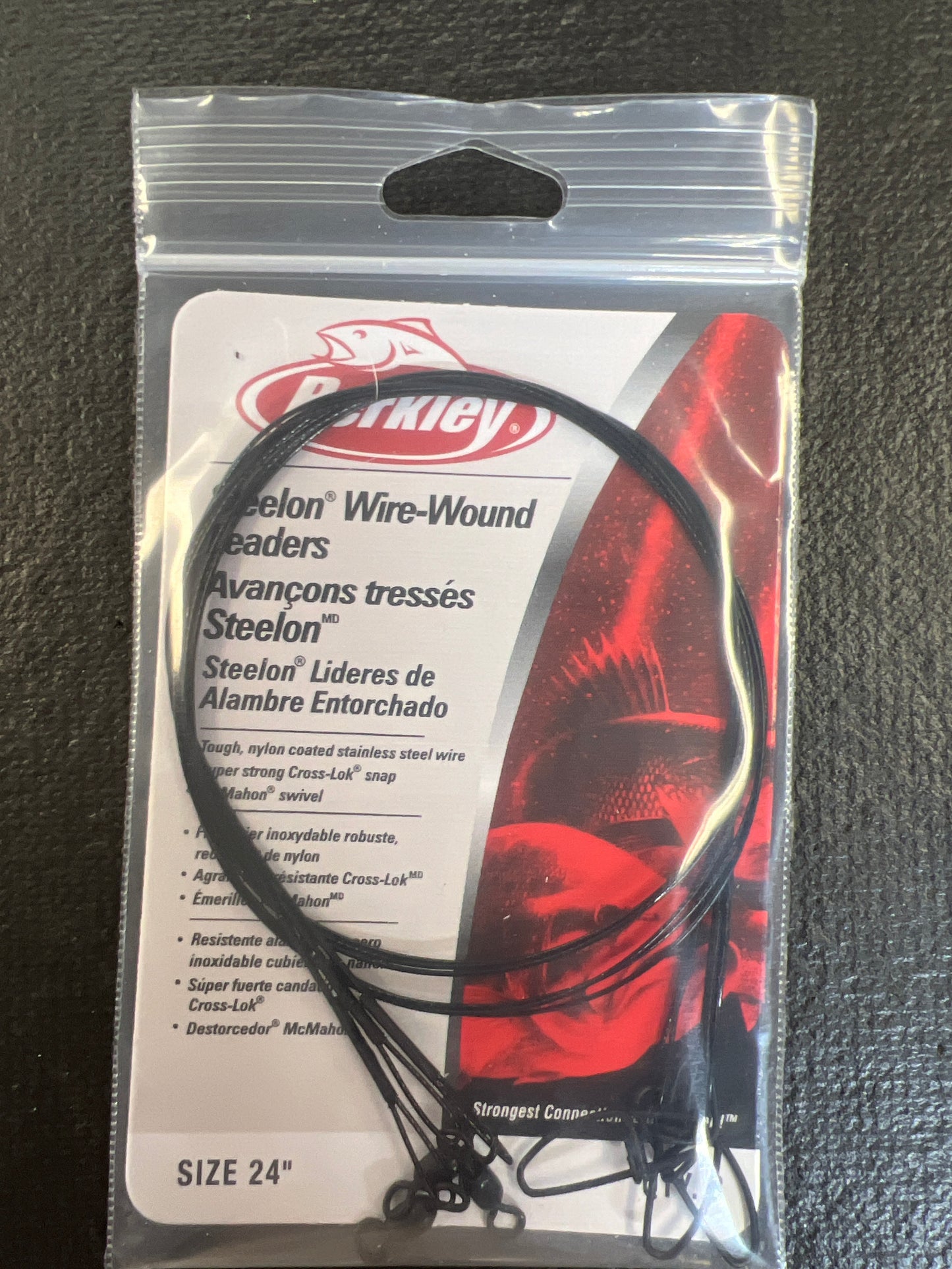Berkley Steelon Wire Wound Leaders 30lb Test 24" Silver