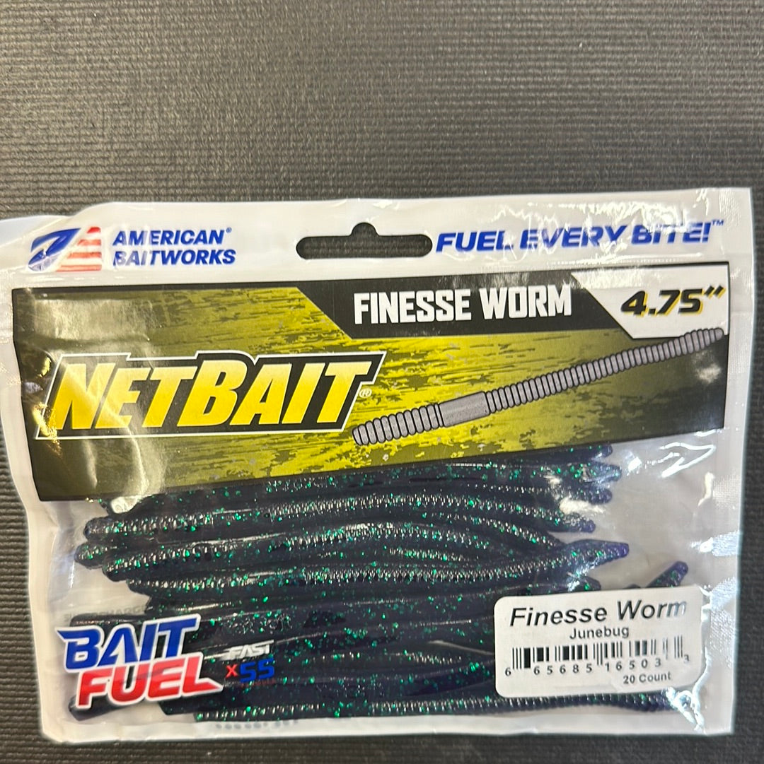 Net Bait 4.75 Finesse Worm June Bug