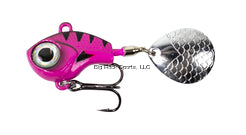 Lunkerhunt Big Eye Tail Spin Jig - Fluorescent Pink Glow - 2.3", 1/2oz