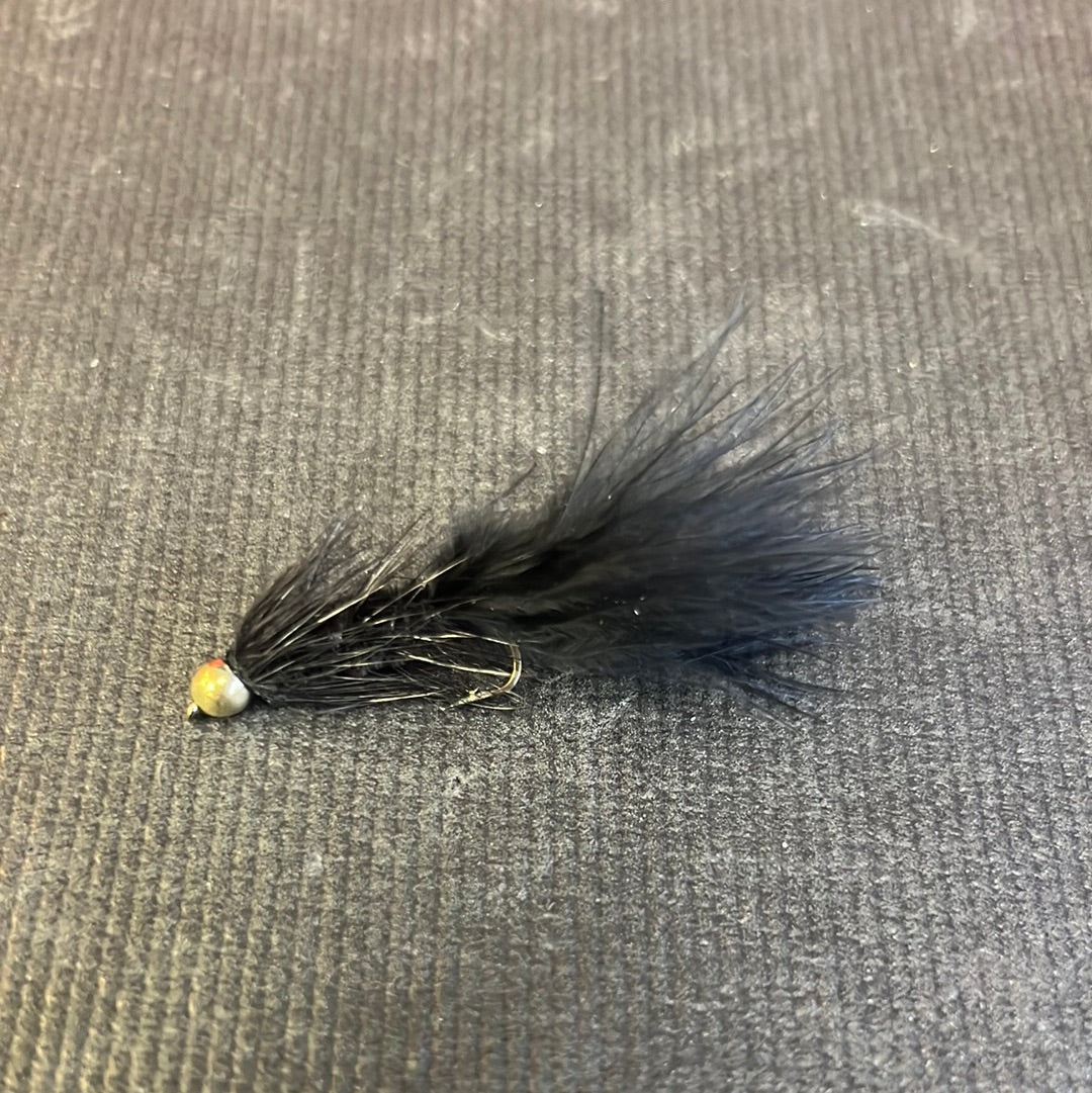 Jackson Cardinal Beadhead Black Wooly Bugger hook size 8