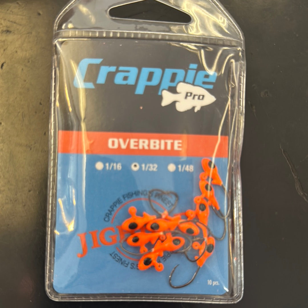 Crappie Pro 1/32oz overbite jig glo orange