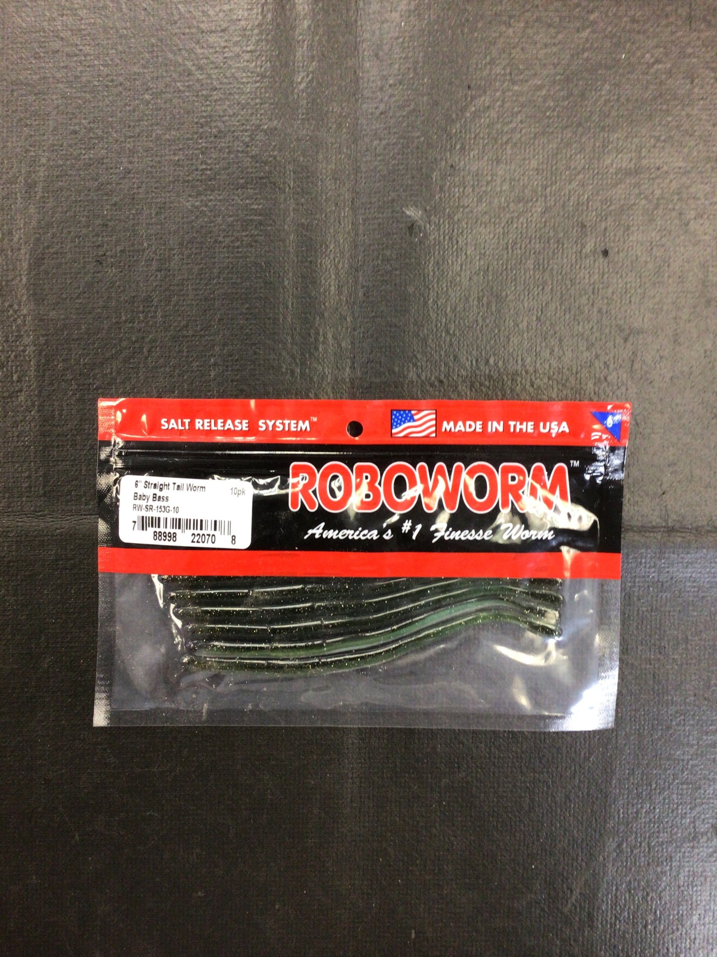 Roboworm 6” straight tail worm baby bass 10pk