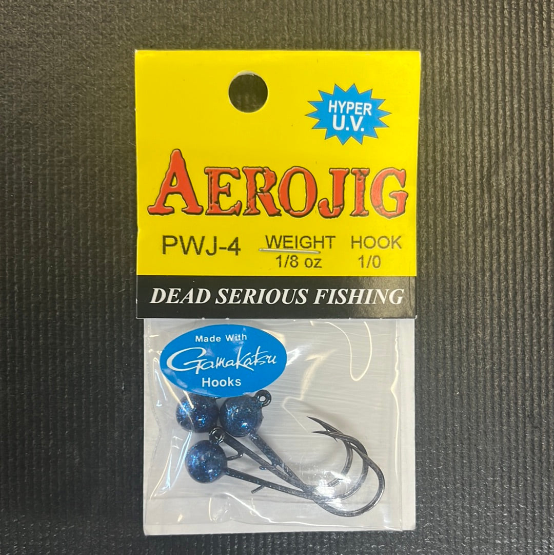 Hawken Aerojig 1/8oz jig head Black worm