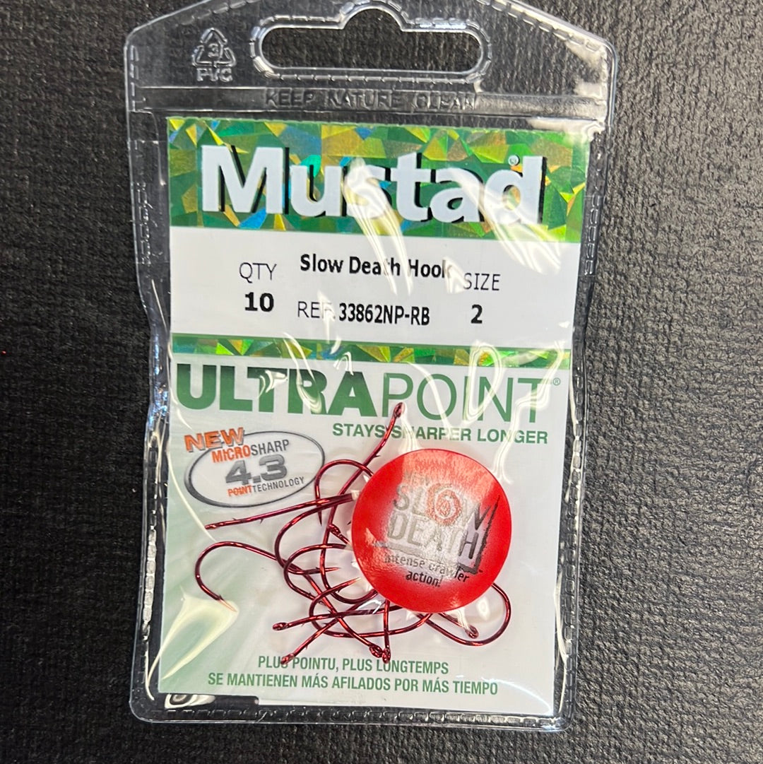 Mustad Slow Death Hook size 2 Red
