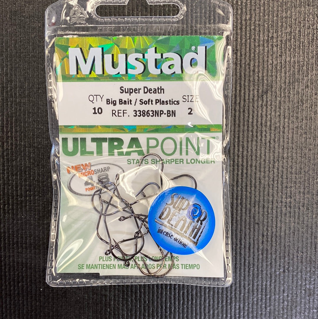 Mustad Super Death Hook size 2 Black Nickel