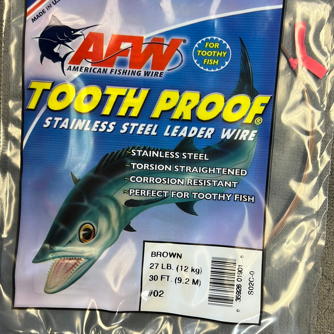 AFW Tooth Proof 27# 30' Steel Leader