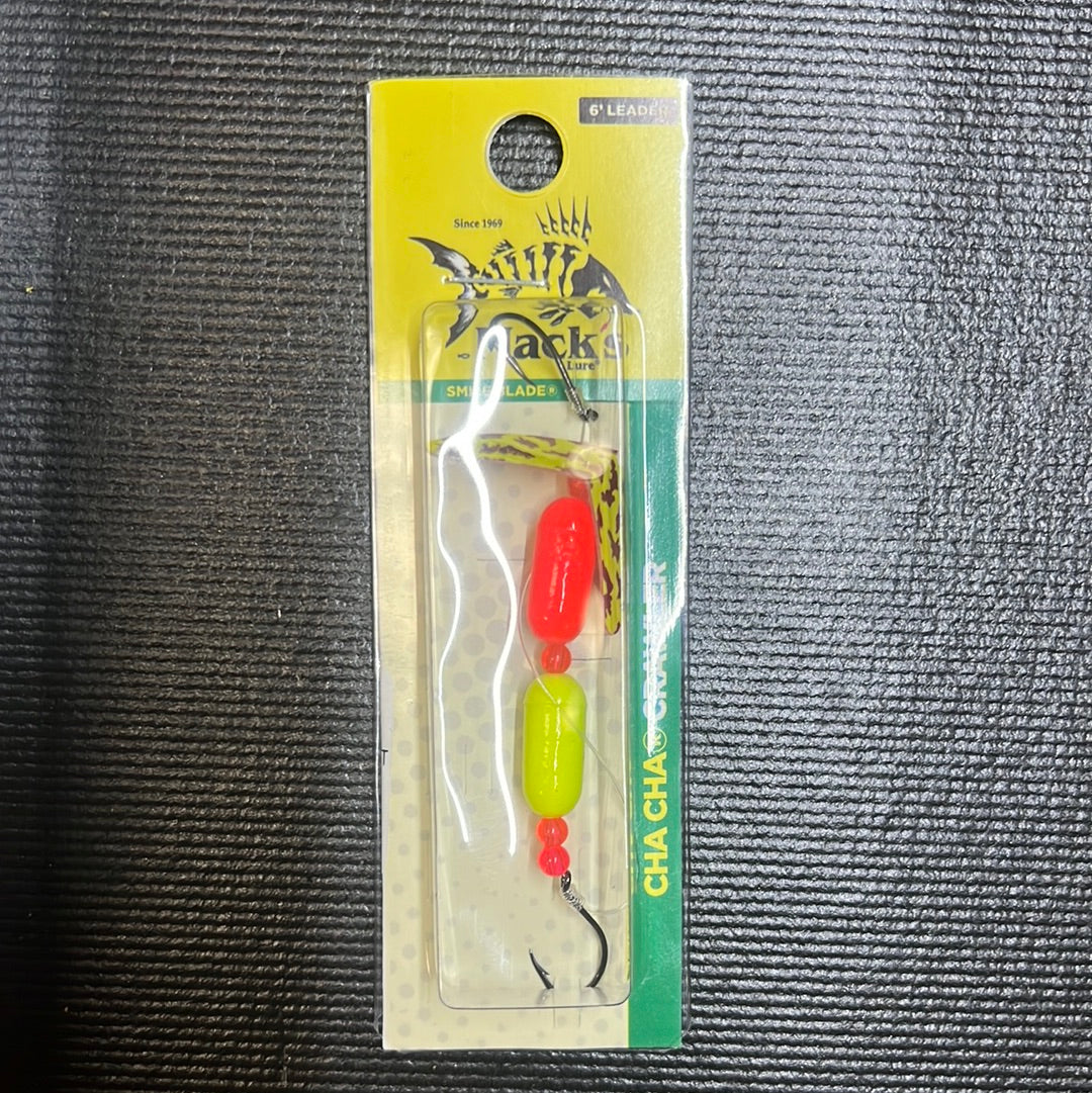 Mack's #4 Cha Cha Crawler chartreuse, red tiger, red chartreuse