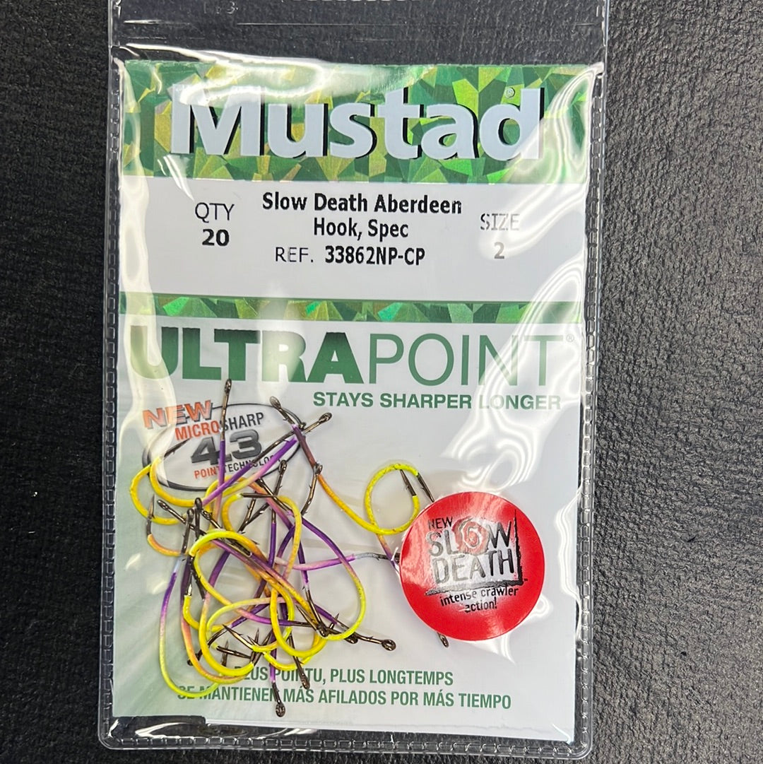 Mustad Slow Death Hook size 2 "Chartreuse Purple"