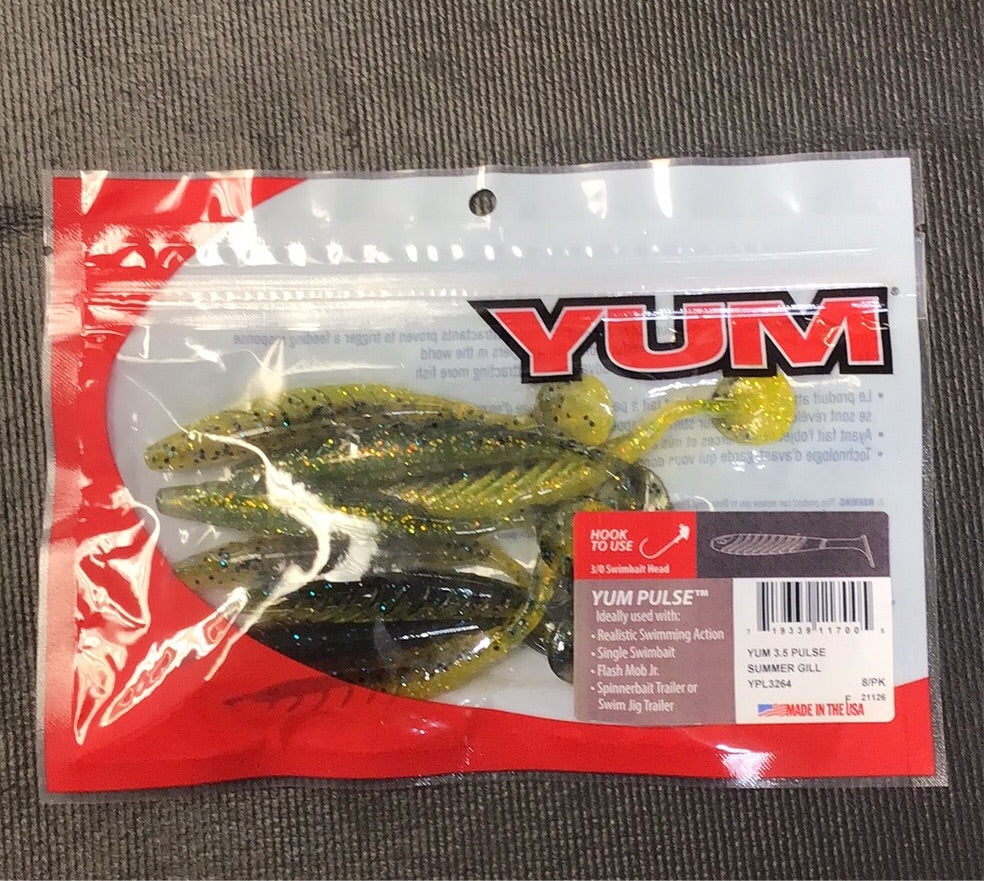 Yum pulse 3.5” summer soft gill plastic