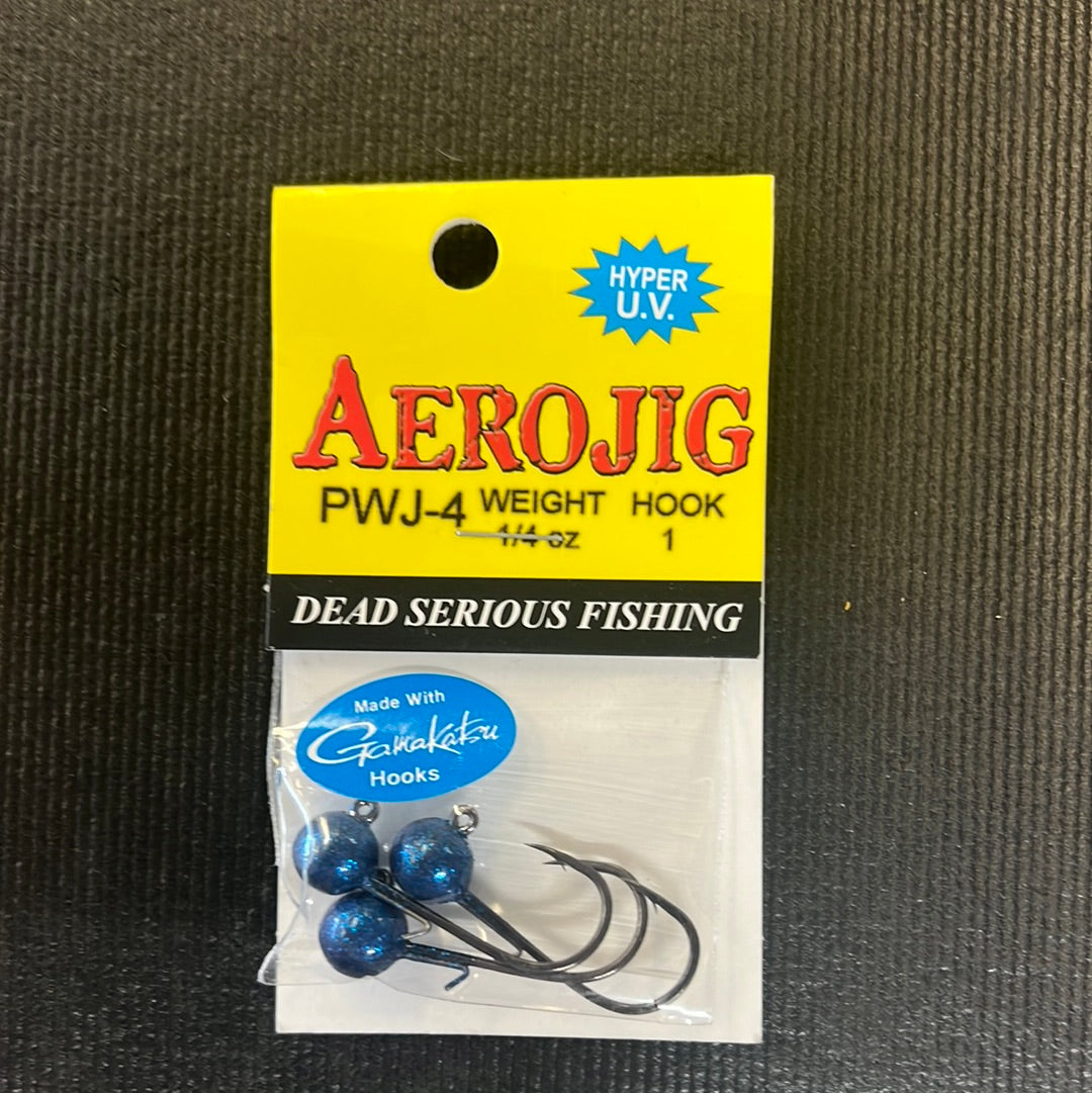 Hawken Aerojig 1/4oz jig head Worm black