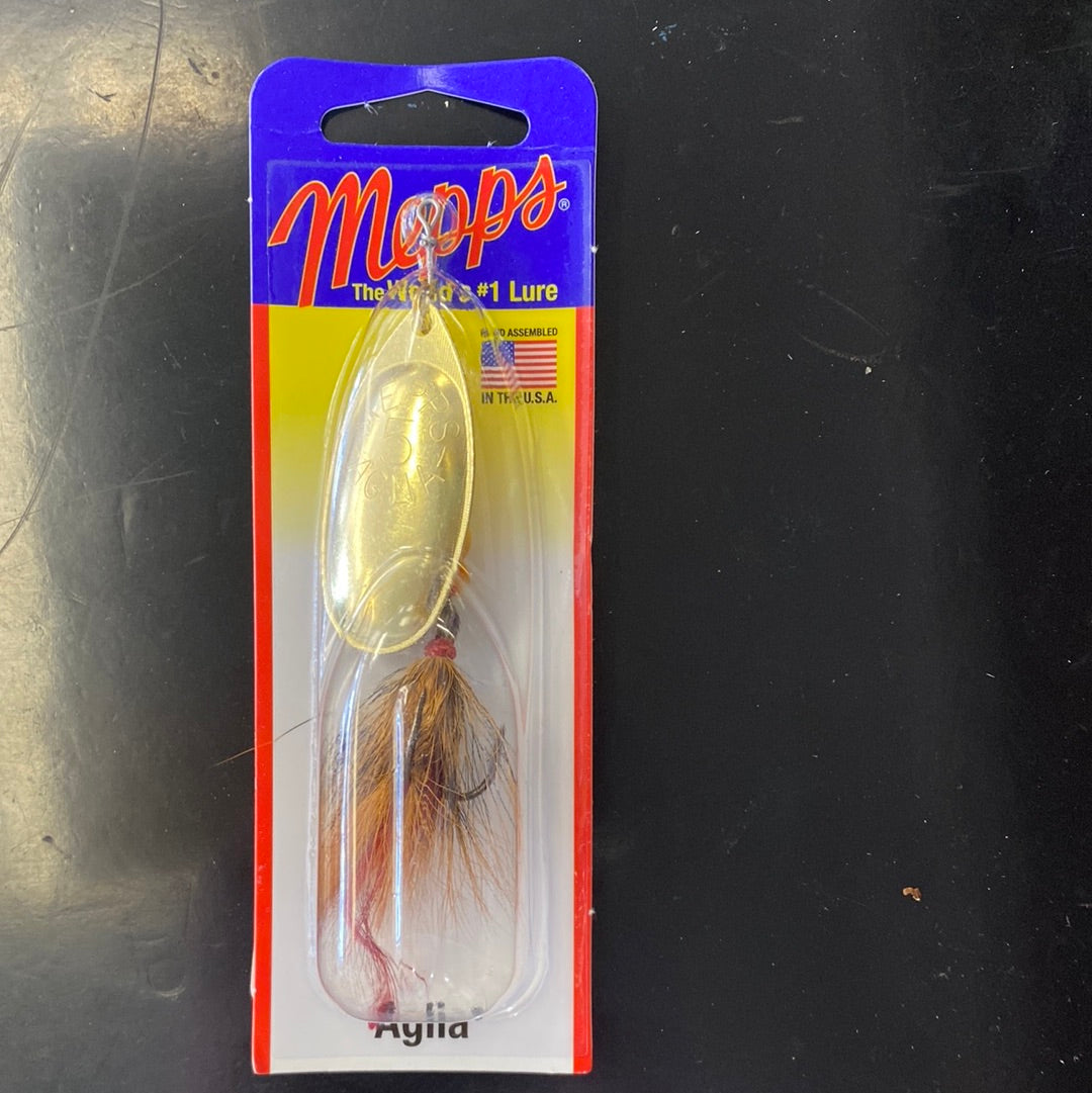 Mepps Spinner 1.5oz B5ST Gold Blad Brown Tail