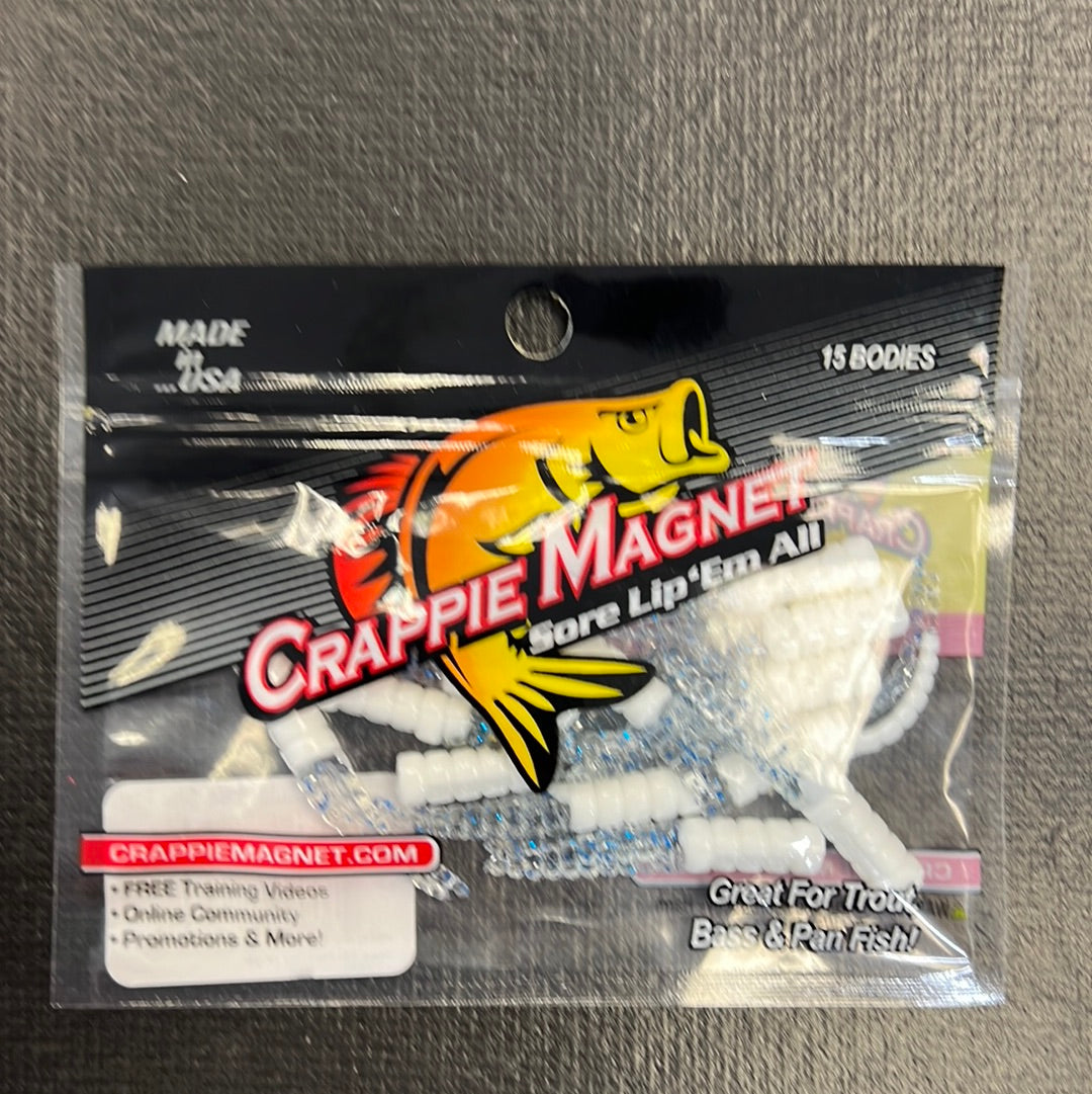 Crappie Magnet "White Blue Silver Flake"