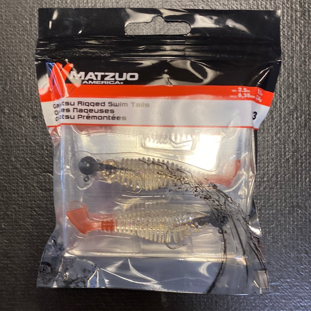 Matzuo 2.5 Gaikitsu swim tails 1/8oz Fire Tail/ Gold