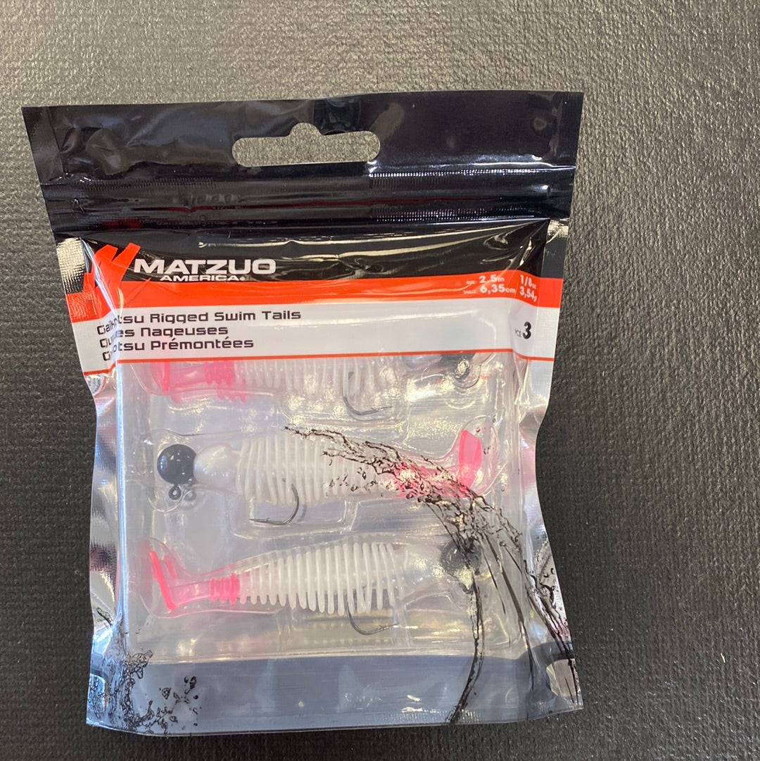 Matzuo 2.5 Gaikitsu swim tails 1/8oz Pink Pearl