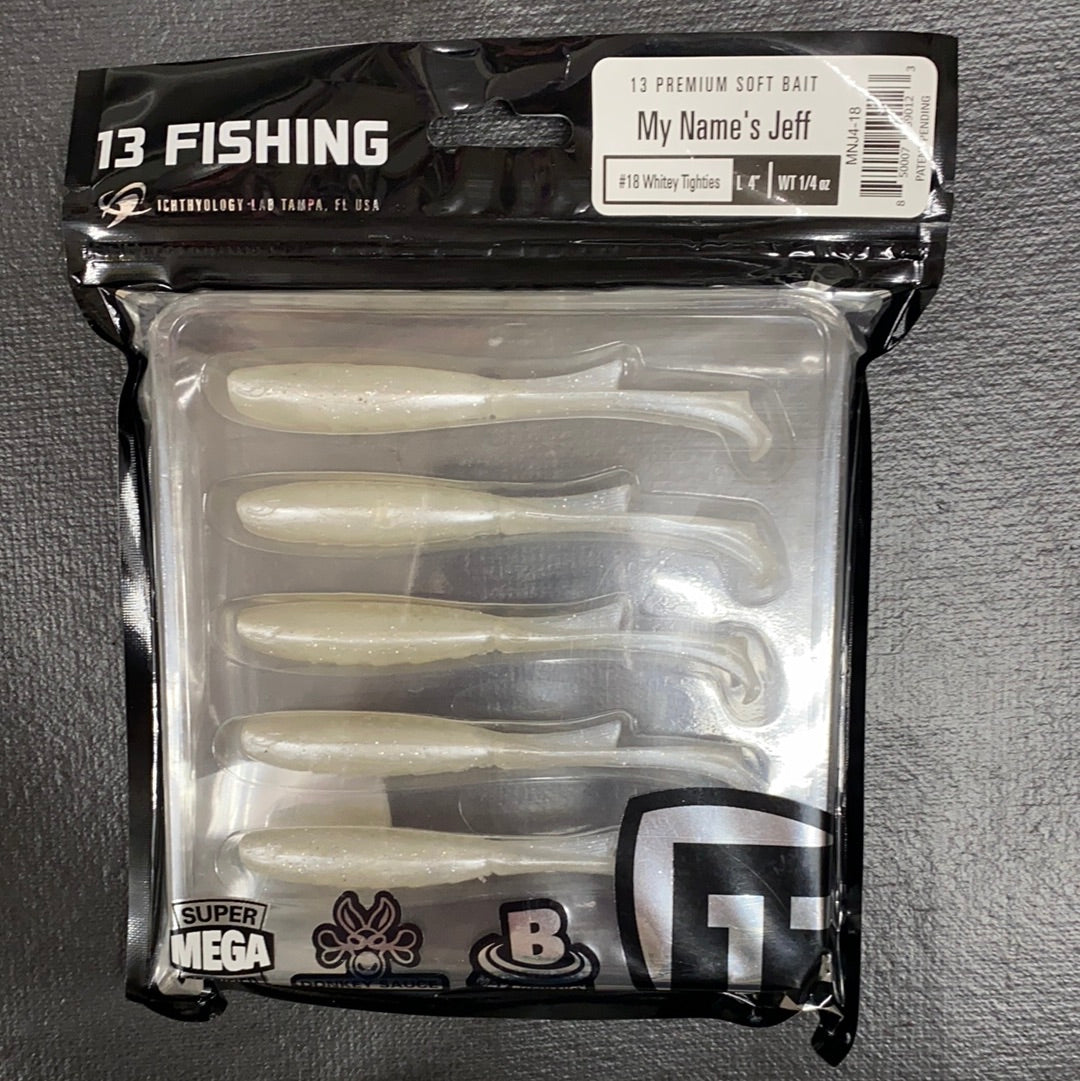 13 Fishing 4" My Name is Jeff #18 Whitey Tighties