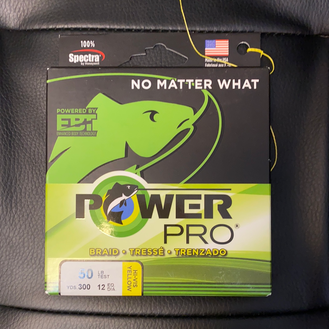 Power pro 50lb test Hi-Vis Yellow