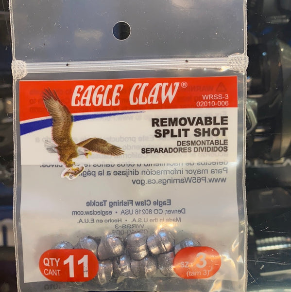 Eagle Claw size 3 removable split shot