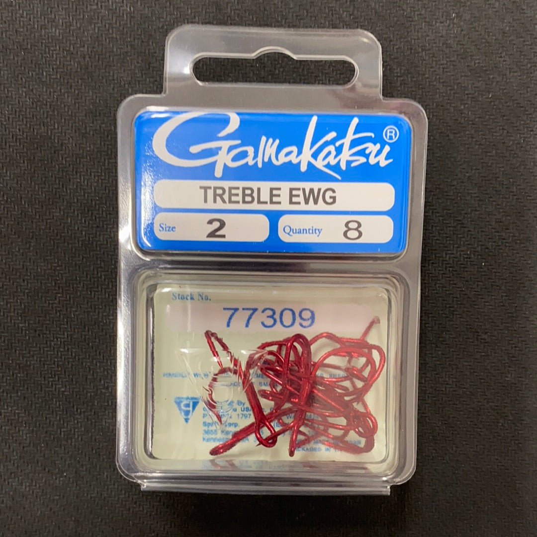 Gamakatsu red treble ewg size 2