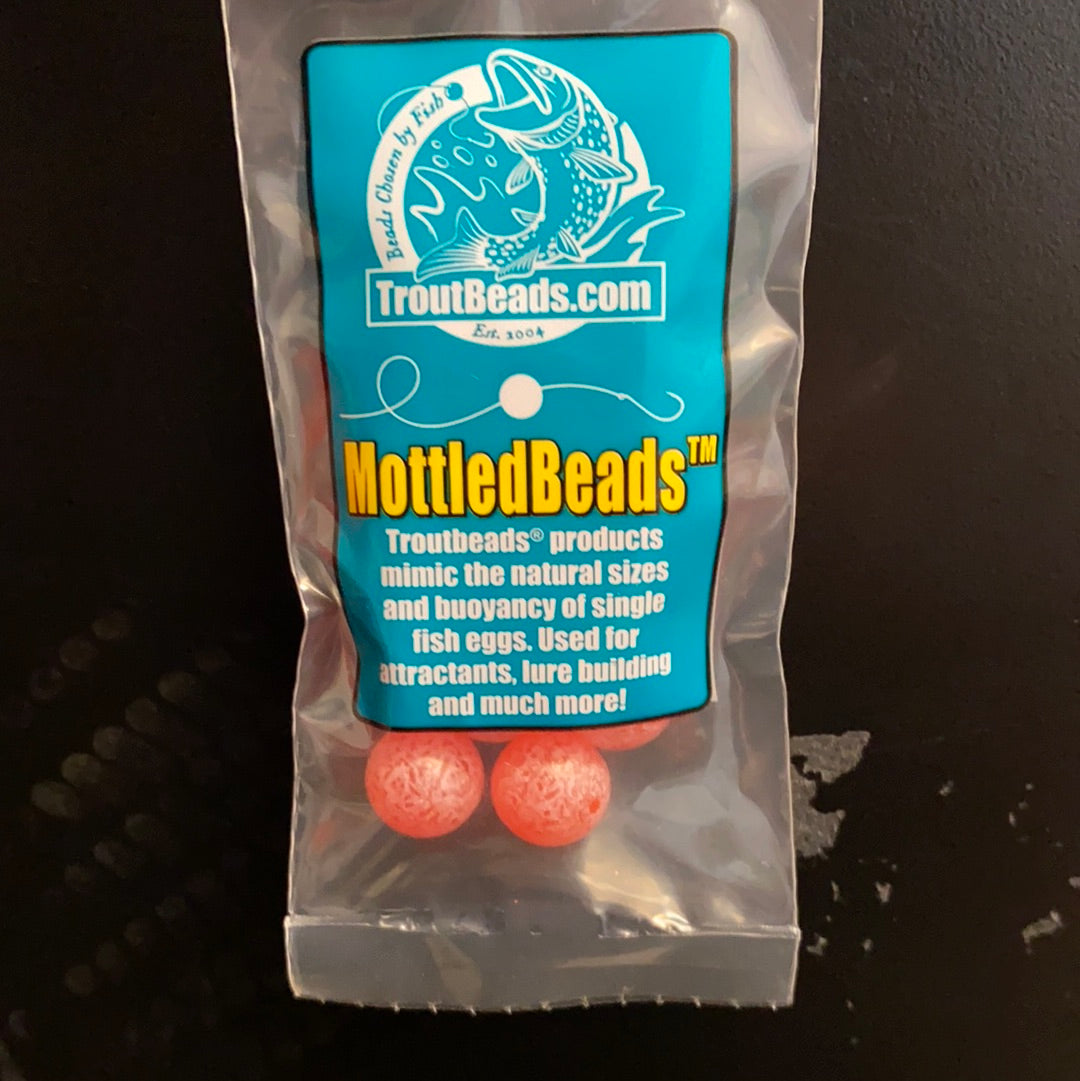Trout Beads - Mottled Beads 12mm (Natural Roe) 10ct