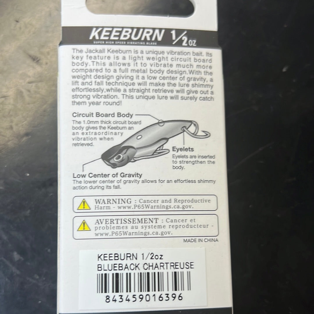 Jackall Keeburn 1/2oz blueback chart