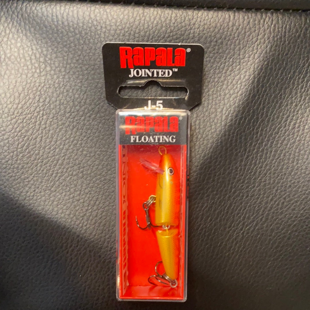 Rapala J-5 Gold fluorescent red