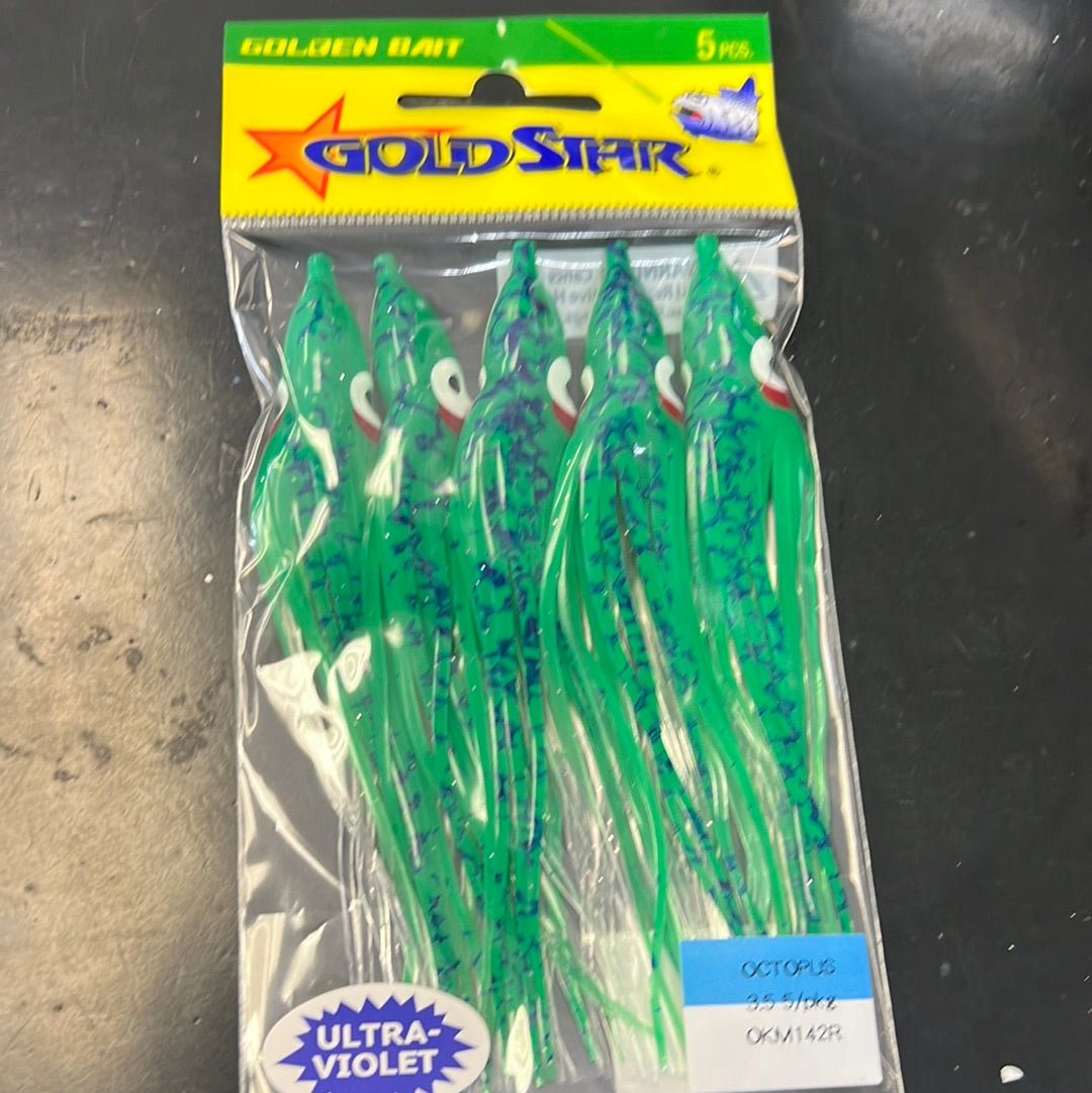 Goldstar 4” squid uv green