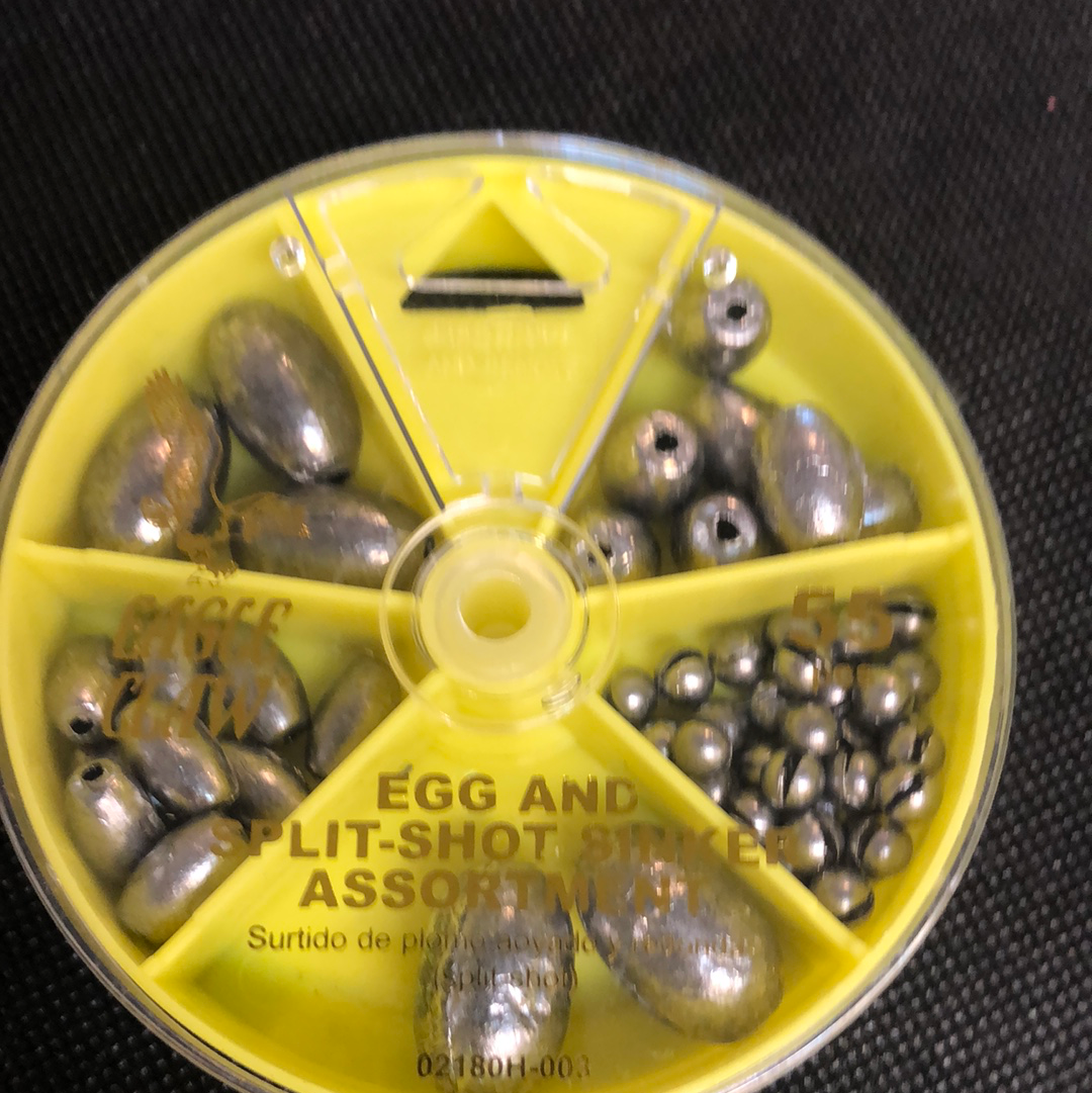 Egg and split shot sinker assortment