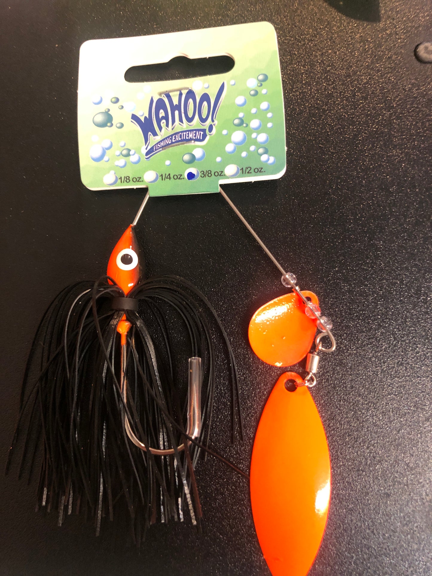 Wahoo spinner bait black/orange