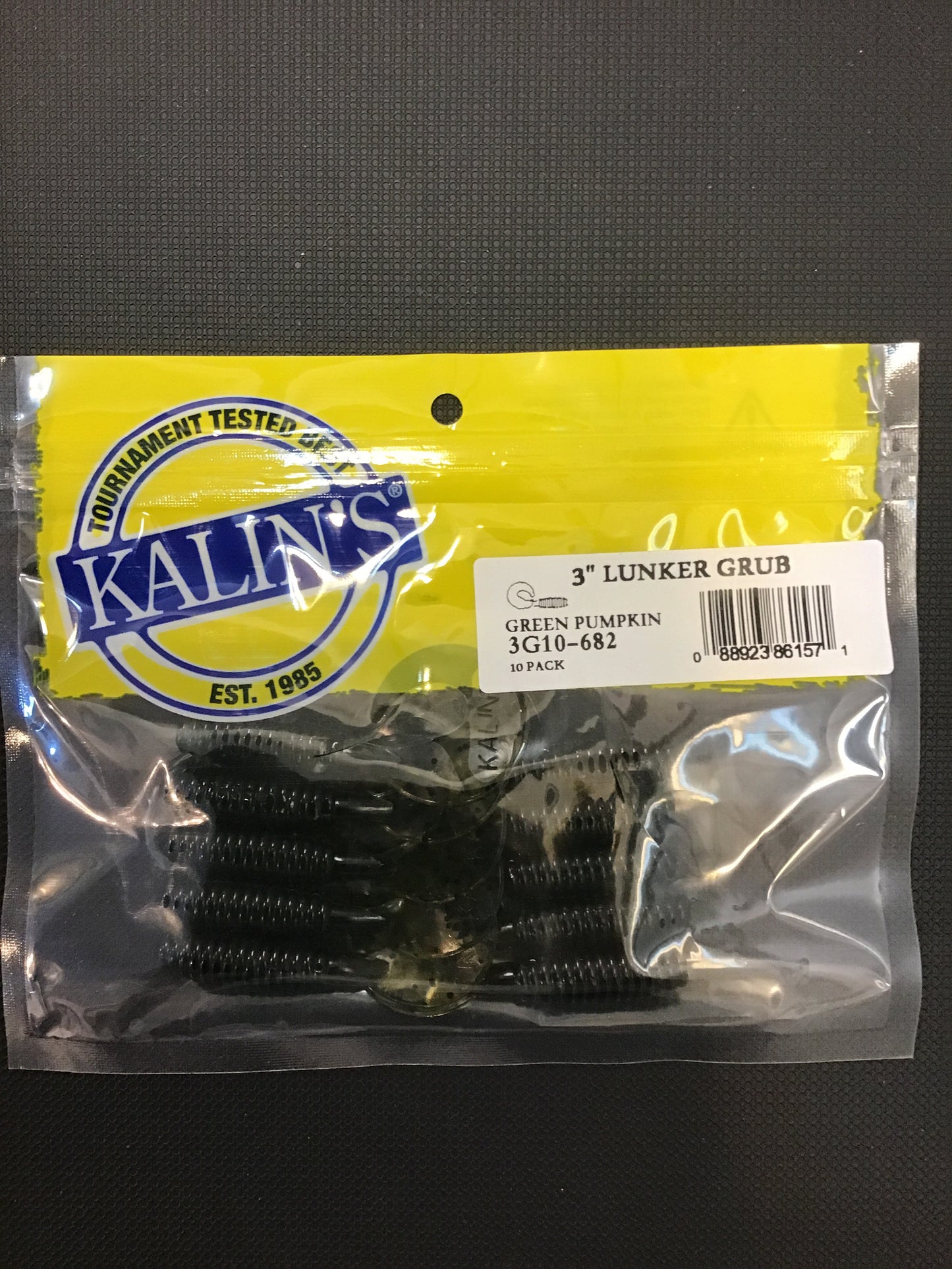 Kalin’s 3” Lunker grubs Green Pumkin