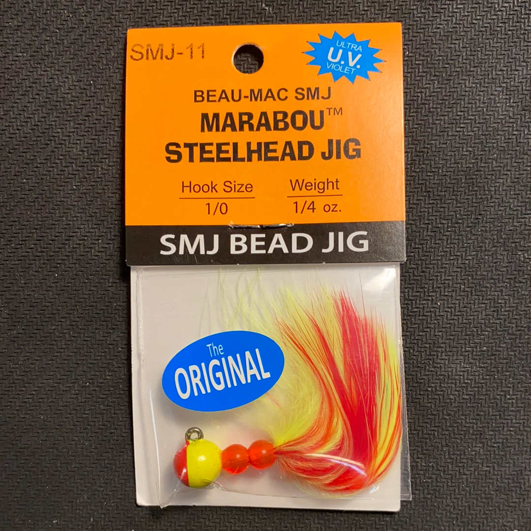 Marabou Jig 1/4oz Red/Yellow