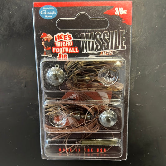 Missile Baits micro football jig 3/8oz green pumpkin