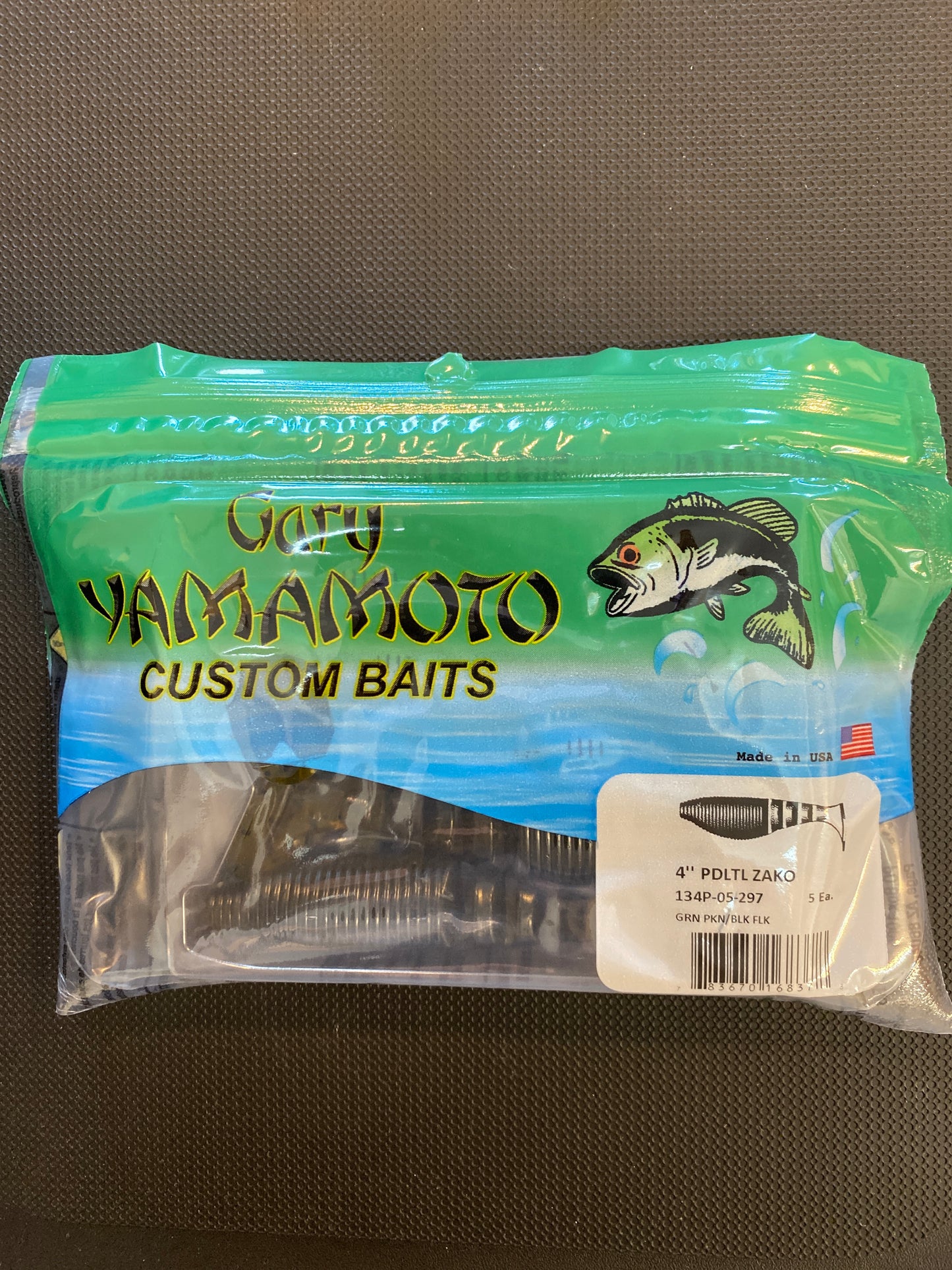 Gary Yamamoto 4" ZAKO green / black flake