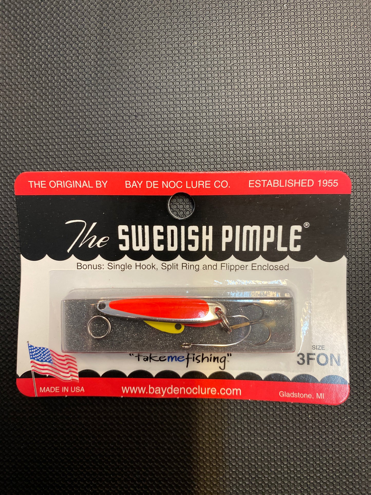 Swedish Pimple size 3 Nickel / Florescent Orange