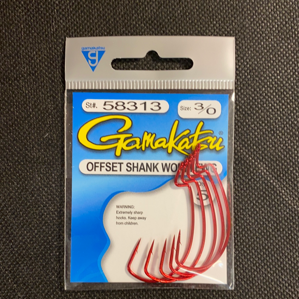 Gamakatsu 3/0 Offset Shank Worm EWG (Red)