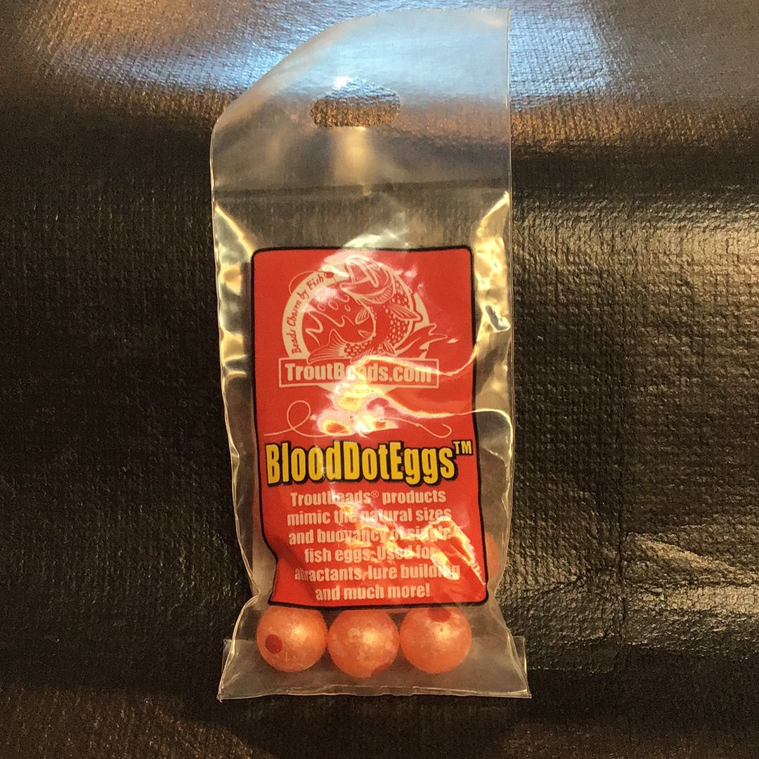Trout Beads - Blood Dots - 12mm (Montana Roe) 8ct